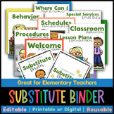 Substitute Teacher Binder - EDITABLE Sub Binder Templates