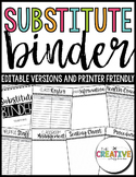 Substitute Binder Planner - Editable - Organizational Form