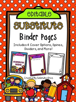 Substitute Binder Pages by Salandra Grice | Teachers Pay Teachers