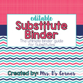 Editable Substitute Binder { Pink Aqua Nautical } The Ulti