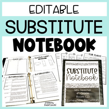 Preview of Substitute Binder - Sub Plans No Prep - Substitute Binder Templates - Sub Binder
