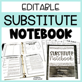 Substitute Binder - Sub Notebook - Sub Plans and Editable 