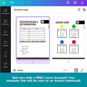 Substitute Binder Template by PRESCHOOLprints | TPT