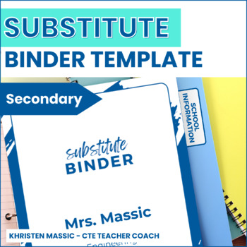 Preview of Substitute Binder Template "Artistic" for Middle School and High School