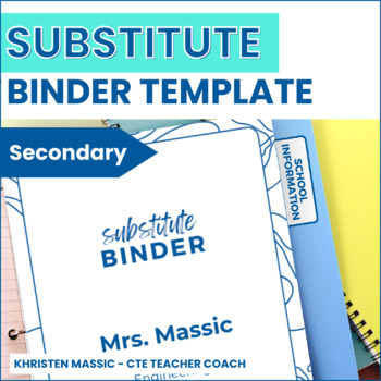 Preview of Substitute Binder Templates "Organic Sketch" for Middle School and High School