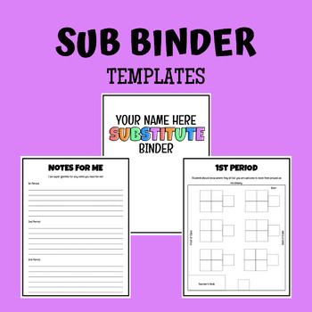 Preview of Substitute Binder Templates for Middle/High School