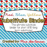 Editable Substitute Binder { Red Blue Yellow } For Short a