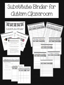 Preview of Substitute Binder for Autism & Special Education Classroom