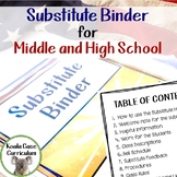 Substitute Binder for Middle and High School