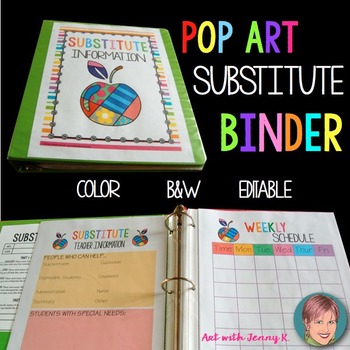 Preview of Substitute Binder and Emergency Lesson Plans