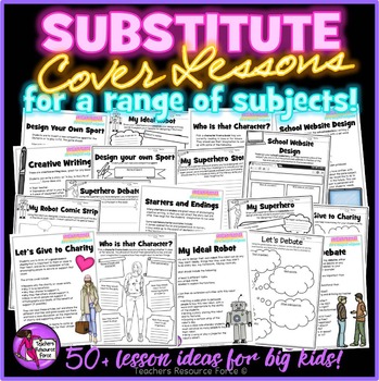 Preview of Substitute Cover Lessons Pack for a range of subjects