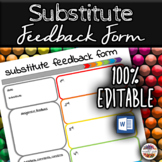 Substitute Teacher Feedback Form (Word Document)