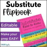Substitute Flipbook - Editable Quick Reference Substitute Binder Alternative