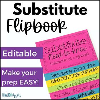 Preview of Substitute Flipbook - Editable Substitute Binder Alternative for Sub Plans