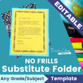 Back to School: Substitute Folder Template for Secondary