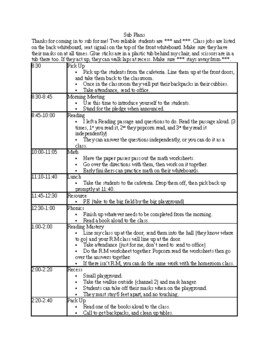 Preview of Substitute Lesson Plan Template