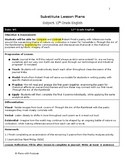 Universal Substitute Lesson Plans for High School English 