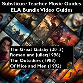 Preview of Substitute Movie Guides ELA Bundle: The Great Gatsby, Romeo & Juliet, & more!