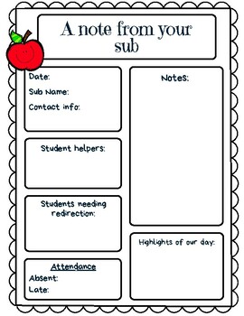Preview of Substitute Note