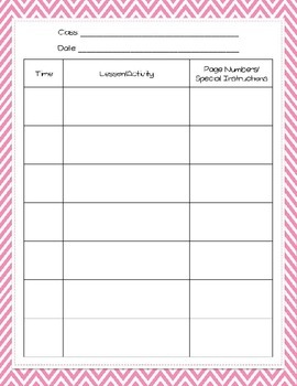 Substitute Plan Templates [Chevron Bundle] - Editable by kj's klassroom