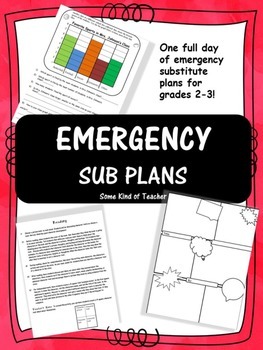 Preview of Substitute Plans | Emergency Sub Plans