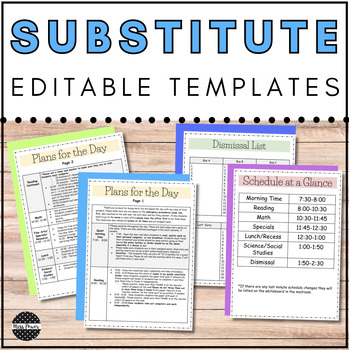 Preview of Substitute Plans | Emergency Sub Plans | Substitute Teacher Binder