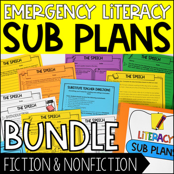 Preview of Substitute Plans - Literacy Emergency Sub Plans: Fiction & Nonfiction Bundle