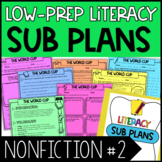 Substitute Plans - Literacy Emergency Sub Plans: Nonfiction Set 2
