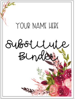 Preview of Substitute Plans Made Easy! - Editable Substitute Binder Sub Tub