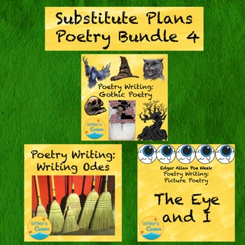 Preview of Sub Plans Bundle 6 - Writing Gothic Poetry Picture Poetry Odes Creative Writing