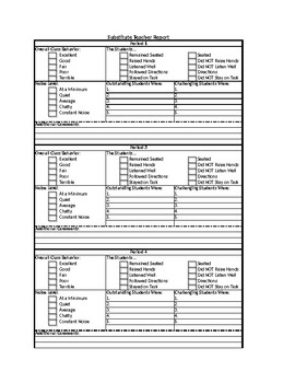 Preview of Substitute Report Form