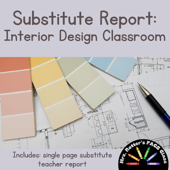 Preview of Substitute Report Form for Interior Design Classroom - 3 versions