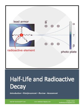 Preview of Substitute Science Lesson  Worksheet: Half-Life and Radioactive Decay