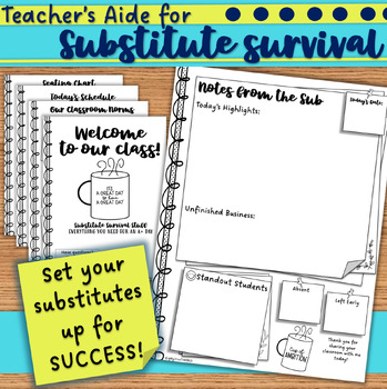 Preview of Substitute Binder & Notes from the Sub Communication Page