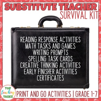 Preview of Substitute Teacher Activities | Relief Teacher Survival Kit
