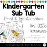 Substitute Teacher Activities for Kindergarten | Print & Go | Review Practice