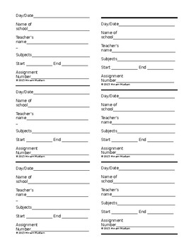 Substitute Teacher Assignment Form by High School Substitute | TpT