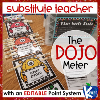 Preview of Substitute Teacher Behavior Clip Chart using Class Dojo w/ EDITABLE point system