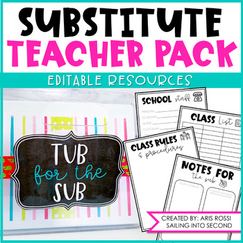 Preview of Substitute Binder | Sub Binder | Teacher Binder