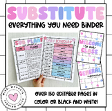 Substitute Binder | Editable Supply Binder | Sub Plan Teac
