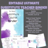Substitute Teacher Binder Google Slides - Blue and Purple 