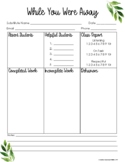 Substitute Teacher Binder Printable | While You Were Away