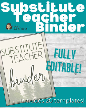 Preview of Substitute Teacher Binder and Templates Back-to-School