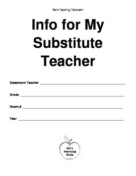 Preview of Substitute Teacher Folder