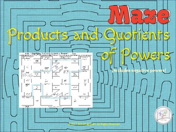 Preview of Product of Powers, Quotient of Powers Math Puzzle / Maze / Emergency Plan