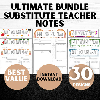 Preview of Substitute Teacher Note | While You Were Away | Classroom Communication Tool