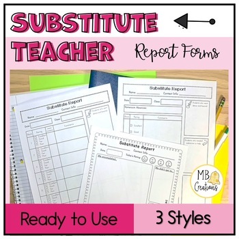 Preview of Substitute Teacher Report - While You Were Out Feedback Forms + PDF Fillable