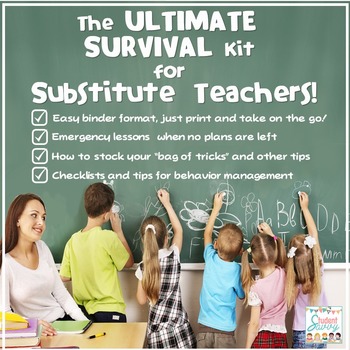Preview of Substitute Teacher Activities  Binder Teaching Sub Plans Template 3rd Grade 4th