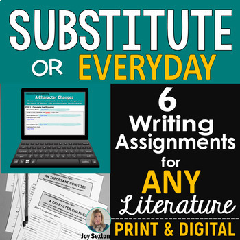 Preview of Substitute Writing Activities - Use with ANY Literature - Print & Digital