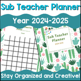 Substitute plans template, editable calendar 2024, sub pla